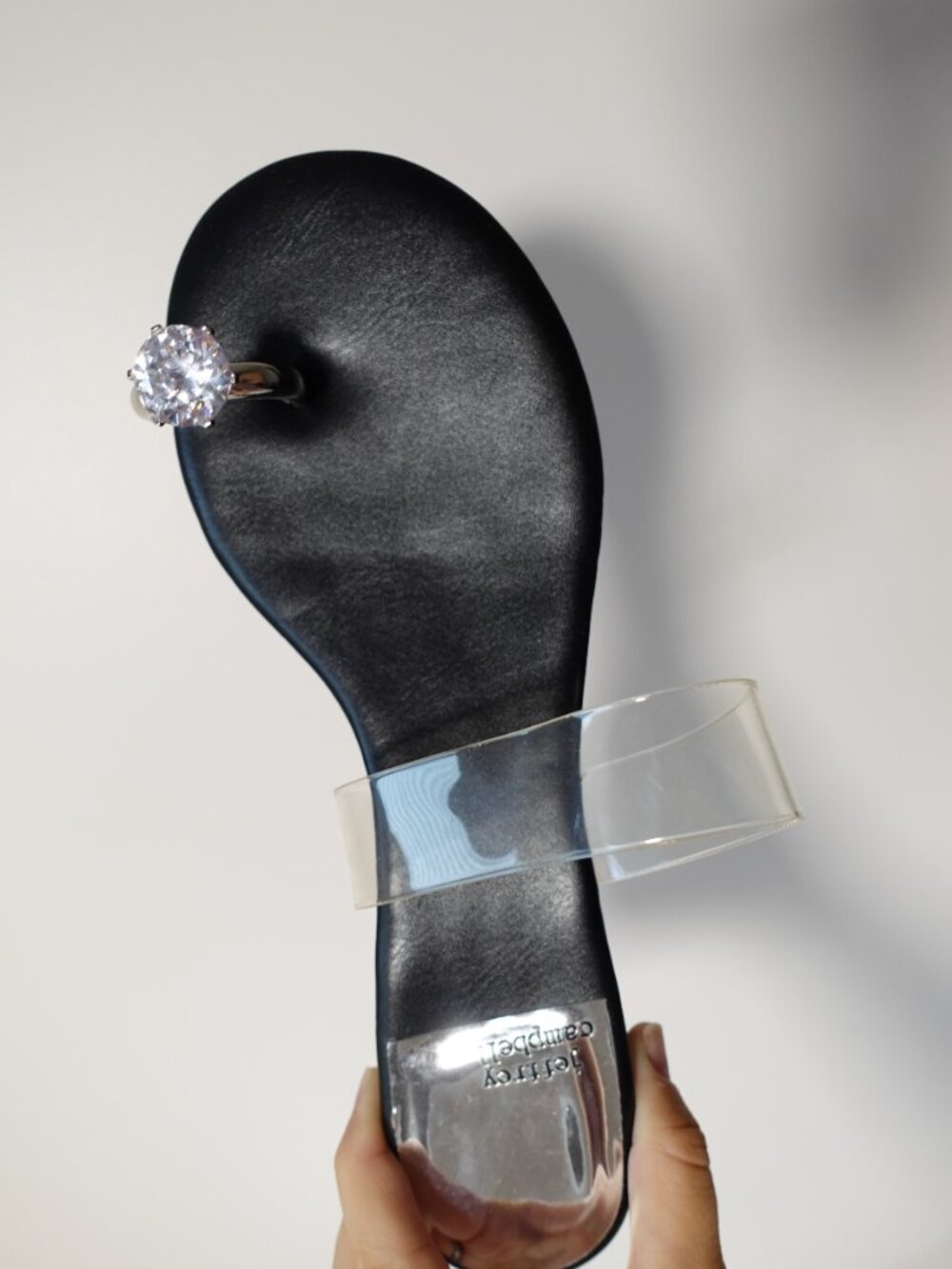 Jeffrey Campbell Women's Black and Silver Sandals Size 8 - Picture 2 of 5